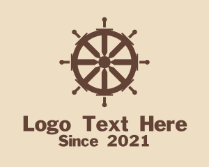 Exploration - Ship Wheel Sword logo design