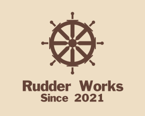 Rudder - Ship Wheel Sword logo design