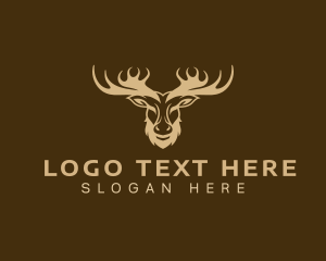 Elk - Moose Antler Wildlife logo design