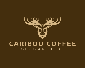 Caribou - Moose Antler Wildlife logo design
