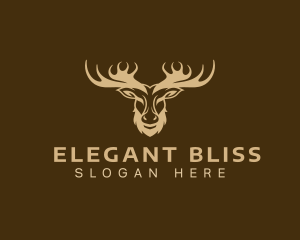 Elk - Moose Antler Wildlife logo design