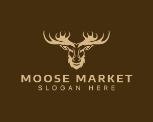 Moose - Moose Antler Wildlife logo design