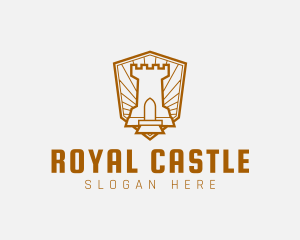 Castle - Shield Castle Emblem logo design