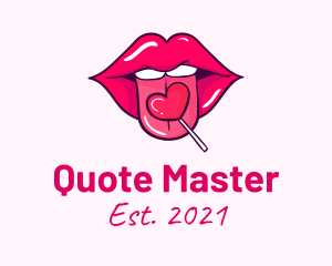 Heart Lollipop Candy Lips logo design