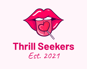 Heart Lollipop Candy Lips logo design