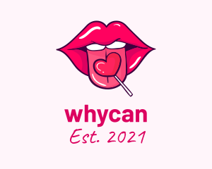 Makeup - Heart Lollipop Candy Lips logo design