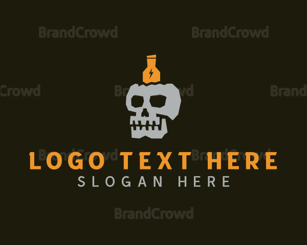 Bottle Skull Pub Logo