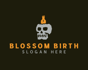 Bottle Skull Pub Logo