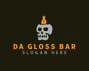 Bottle Skull Pub logo design