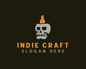 Indie - Bottle Skull Pub logo design