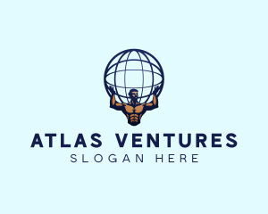 Globe Atlas Man logo design