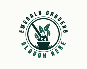 Shovel Garden Planting logo design