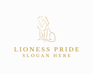 Minimalist Lion Animal logo design