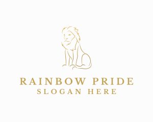 Minimalist Lion Animal logo design