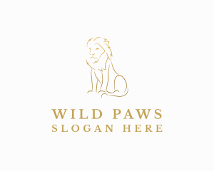 Minimalist Lion Animal logo design