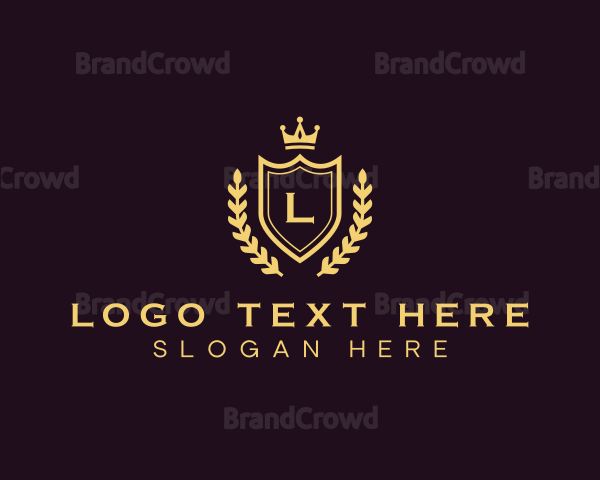 Laurel Shield Crown Royalty Logo