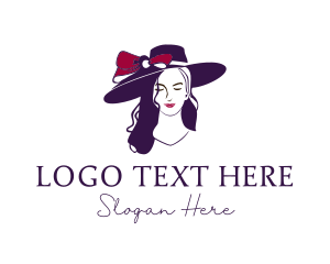 Girl - Glamour Hat Lady logo design