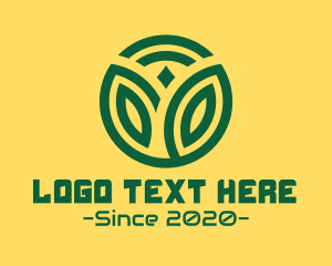 Tech - Green Wireless Tech Plant logo design