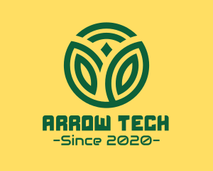 Green Wireless Tech Plant logo design