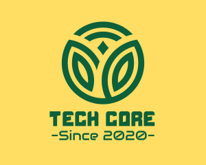 Green Wireless Tech Plant logo design