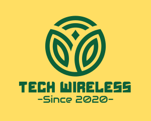 Wireless - Green Wireless Tech Plant logo design