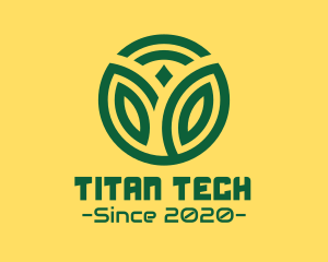 Green Wireless Tech Plant logo design