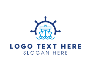 Ferry - Marine Boat Ship Helm logo design