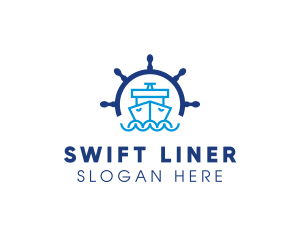 Marine Boat Ship Helm logo design