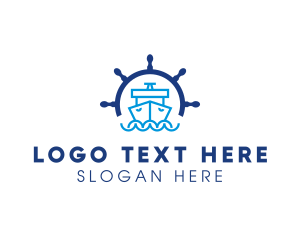 Steering Wheel - Marine Boat Ship Helm logo design