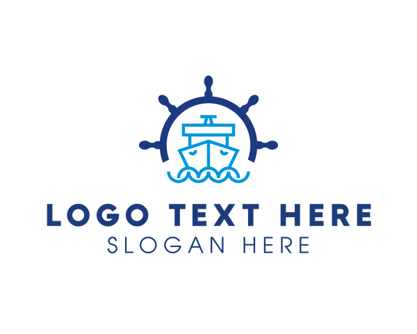 Transportation - Marine Boat Ship Helm logo design