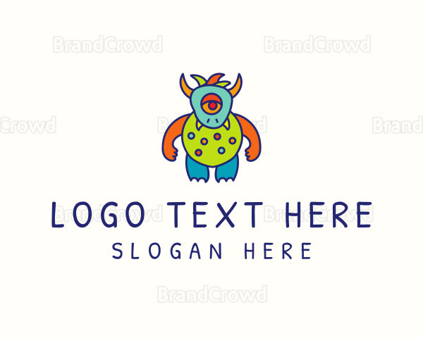 Horned Alien Monster Logo