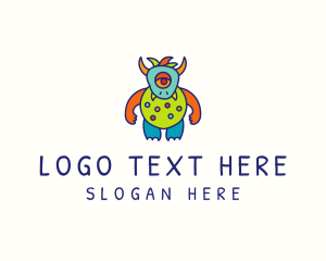 Silly - Horned Alien Monster logo design