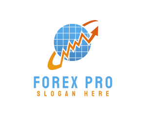 Forex - Statistics Chart Arrow logo design
