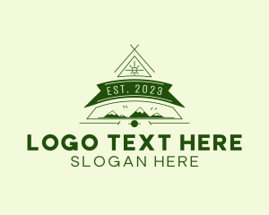 Camp - Triangle Mountaineering Banner logo design