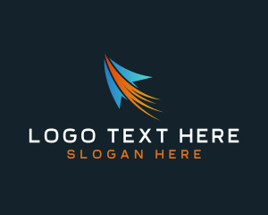 Courier - Forwarding Plane Origami logo design