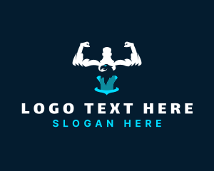 Muscular - Fitness Gym Eagle logo design