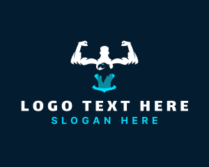 Bodybuilder - Fitness Gym Eagle logo design