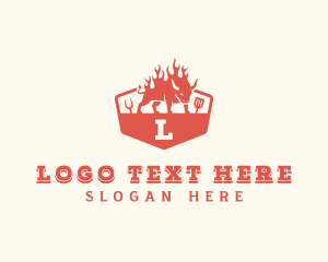 Flaming - Flaming Grilled BBQ logo design