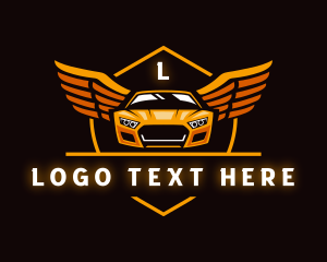 Garage - Car Wings Crest logo design