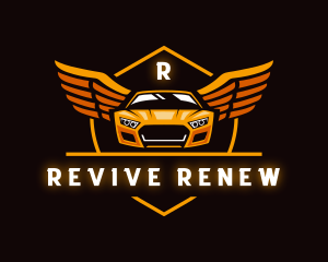 Car Wings Crest logo design