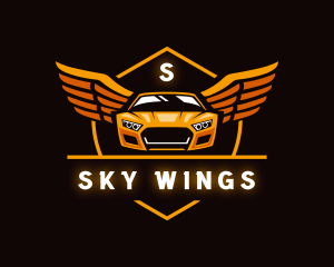 Car Wings Crest logo design