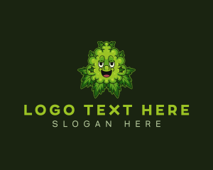 High - Weed Marijuana Leaves logo design