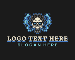 Character - Smoking Skull Gamer logo design