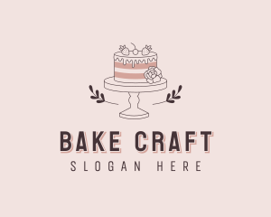 Strawberry Cake Catering logo design