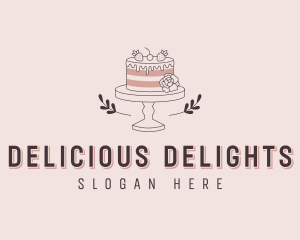 Strawberry Cake Catering logo design