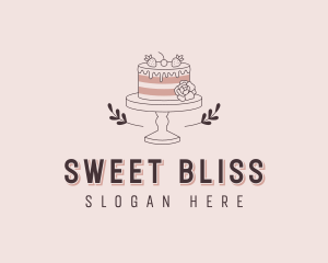 Strawberry Cake Catering logo design