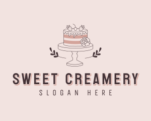 Strawberry Cake Catering logo design