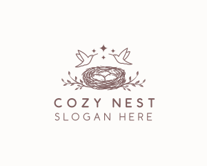 Nest - Hummingbird Egg Nest logo design