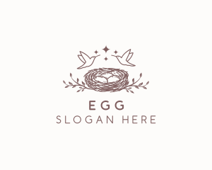 Hummingbird Egg Nest logo design