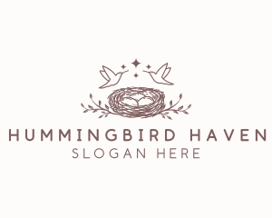 Hummingbird - Hummingbird Egg Nest logo design